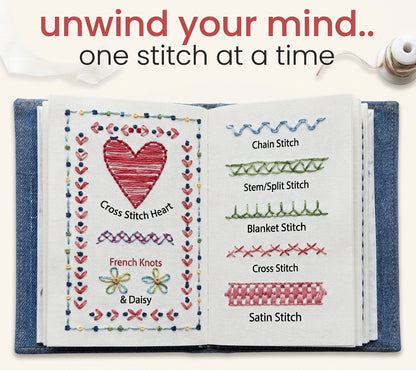 Quiet Thread Stitch Sampler — Beginner Embroidery Pattern Book