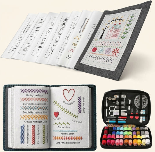 Quiet Thread Stitch Sampler — Beginner Embroidery Pattern Book